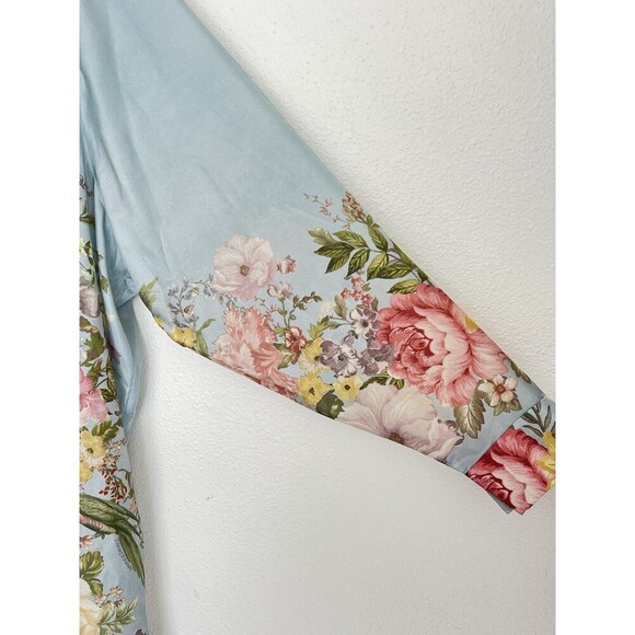 ZIMMERMANN Waverly Floral-Print Shirt Light Blue Silk Size AU 0P/ US 2P - Picture 9 of 14